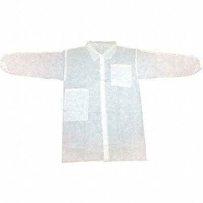 H8179 Lab Coat White Button L PK30