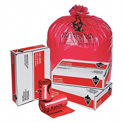 Biohazard Bags 45 gal Red PK100