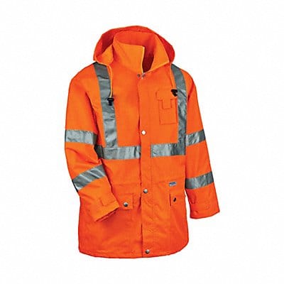 D2323 Rain Jacket w/Hood Hi-Vis Orange 5XL