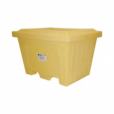 Storage Tote Yellow Solid Polyethylene