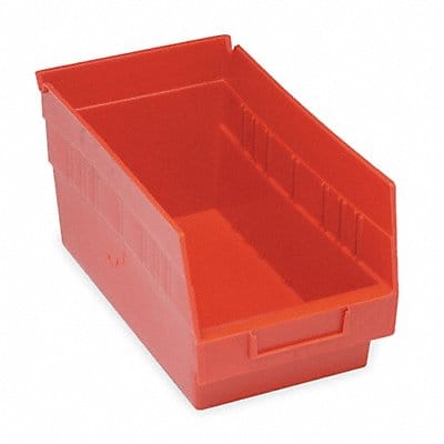 E5729 Shelf Bin Red Polypropylene 6 in