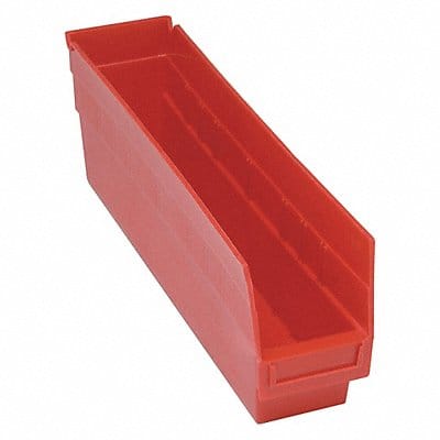 E5732 Shelf Bin Red Polypropylene 6 in