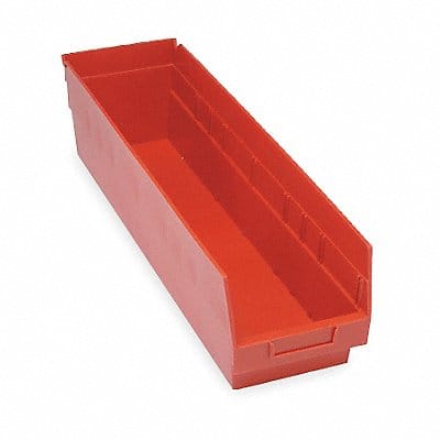 E5736 Shelf Bin Red Polypropylene 6 in