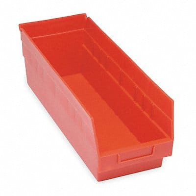 E5737 Shelf Bin Red Polypropylene 6 in