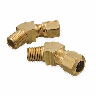 Male Connector 45 Deg 1/4 In Tube Sz