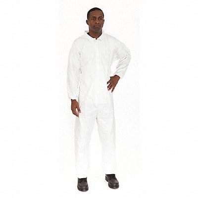 Collared Coverall Elastic White L PK25