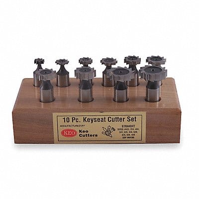 Keyseat Cutter Set 10 PC HSS Straight