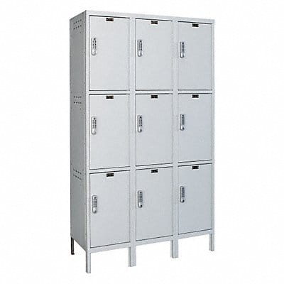 Wardrobe Lockr Solid 3 Wide 3 Tier Gray