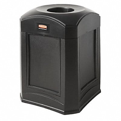 Trash Can 35 gal Black Plastic