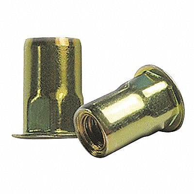 Rivet Nut Hex Steel Zinc Yellow PK20