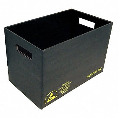 ESD Conductive Bin Black Solid Cardboard