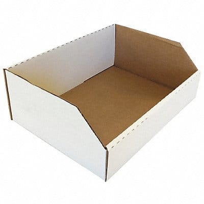 Corr Shelf Bin White Cardboard 4 1/2 in