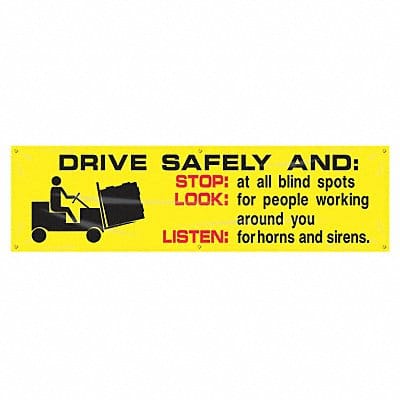 Safety Banner 28in x 96in Poly Sheeting