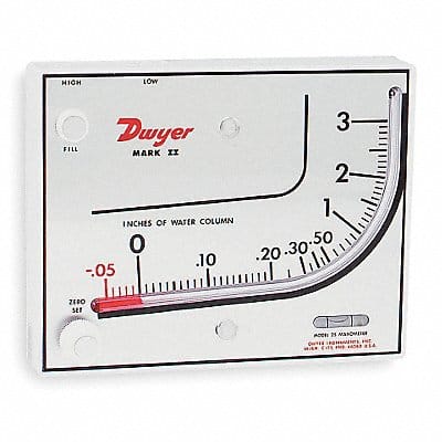 Manometer Inclined Vertical 3in wc Red