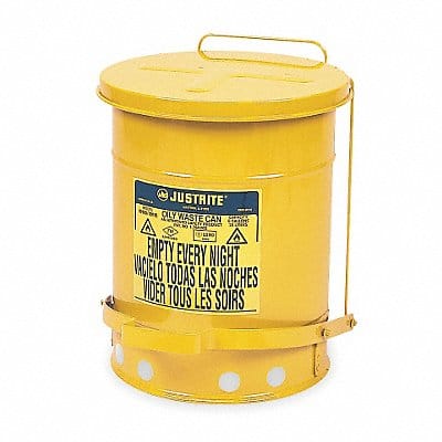 F8383 Oily Waste Can 6 gal Steel Yellow