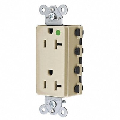 Receptacle Ivory 20 A 2P3W Back 1PK