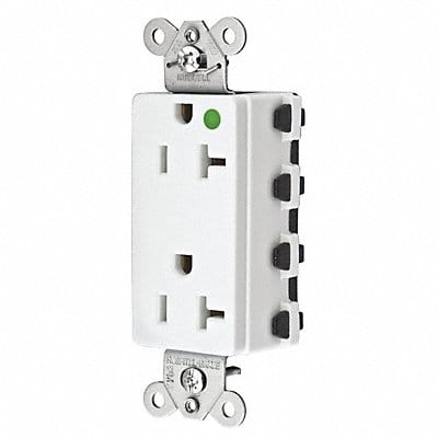 Receptacle White 20 A 2P3W Back 1PK