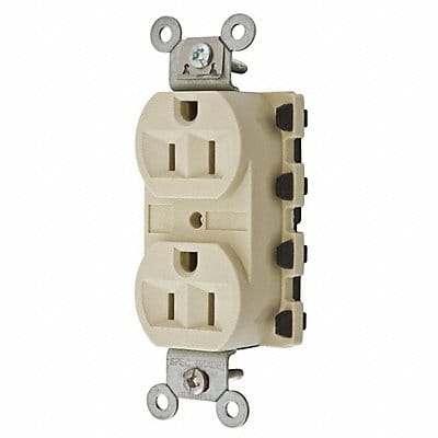 Receptacle Ivory 15 A 2P3W Back 1PK