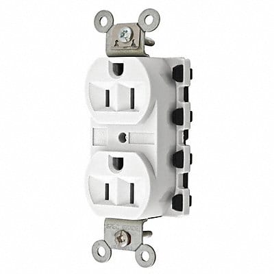 Receptacle White 15 A 2P3W Back 1PK