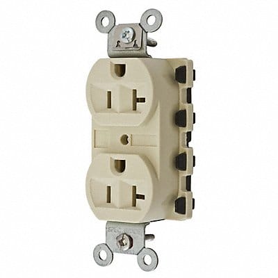 Receptacle Ivory 20 A 2P3W Back 1PK