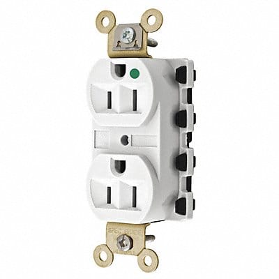 Receptacle White 15 A 2P3W Back 1PK