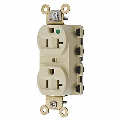 Receptacle Ivory 20 A 2P3W Back 1PK