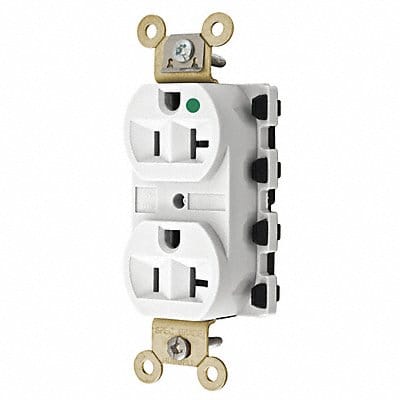 Receptacle White 20 A 2P3W Back 1PK