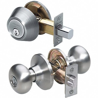 Knob Lockset Mechanical Entrance Grd. 3