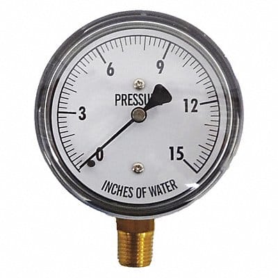 Low Pressure Gauge Bottom 15 H2O