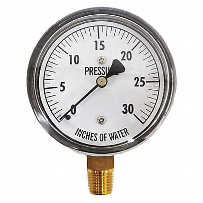 Low Pressure Gauge Bottom 30 H2O