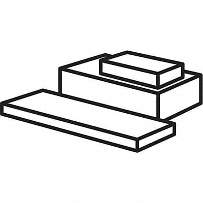 Rectangle PTFE 1 x12 0.75 T White Opque