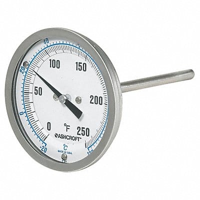 Dial Thermometer Bi-Metallic Back 6 in