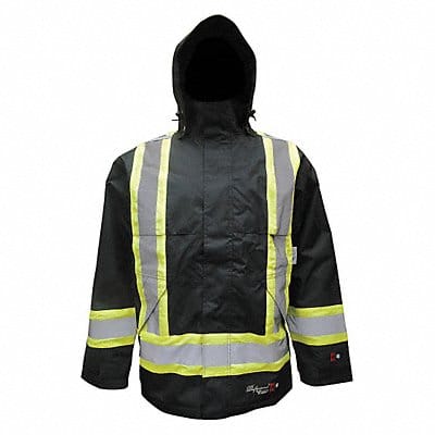 Flame Resistant Rain Jacket Black L