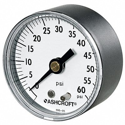 Gauge Pressure 0 to 600 psi Back 2 in.