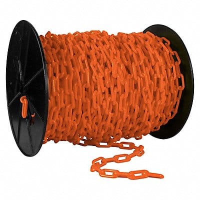 Plastic Chain 200 ft L Safety Orange