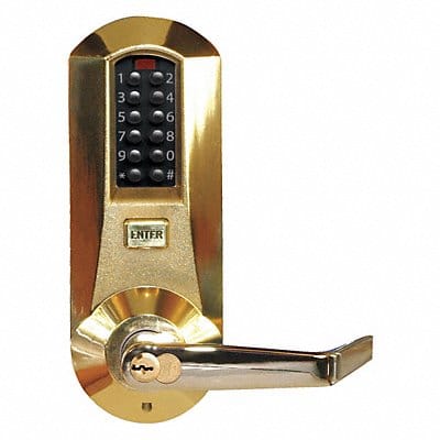 Electronic Lock Bright Brass 12 Button