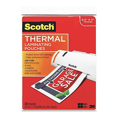 Pouch Therml 81/2x11 Clr PK20