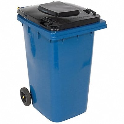 Trash Can 64 gal Blue Polyethylene