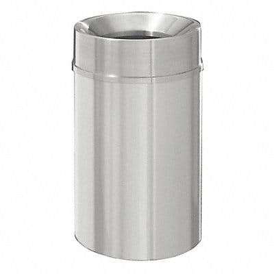 Trash Can Round 33 gal Silver