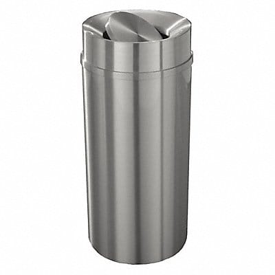 Trash Can Round 16 gal Silver