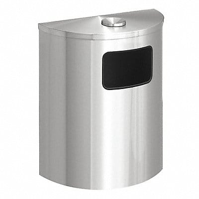 Trash Can Half Round 24 gal Silver