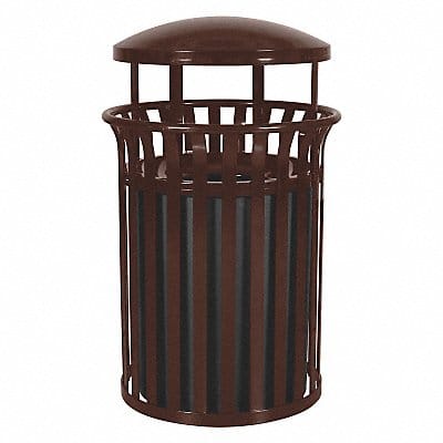 J6409 Trash Can 37 gal Brown Steel