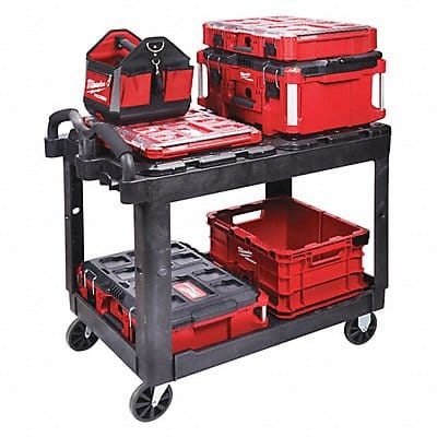 Utility Cart 2 Shelves Black 500 lb.