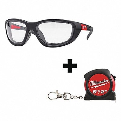 Safety Glasses Clear Lens Black Frame