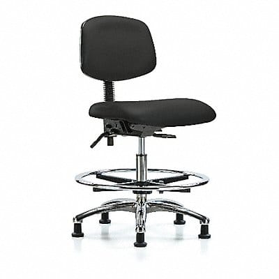 Vinyl Chair Chrome Med FR Cast Blk