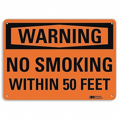 Warning No Smoking Sign 10 x 14 Alum