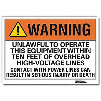 Warning Sign 7 in x 10 in Rflct Sheeting