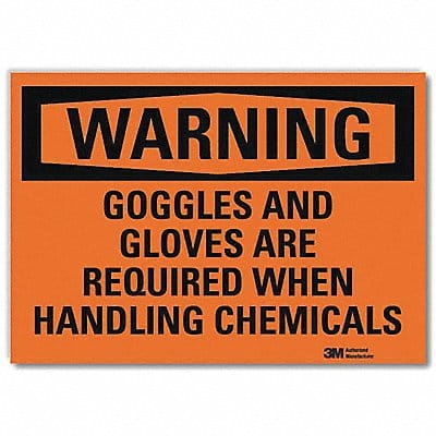 Warning Sign 5 in x 7 in Rflct Sheeting