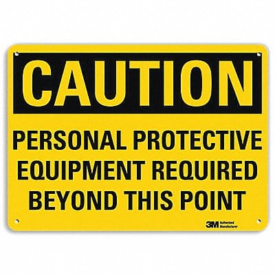 Caution Sign 10 inx14 in Aluminum