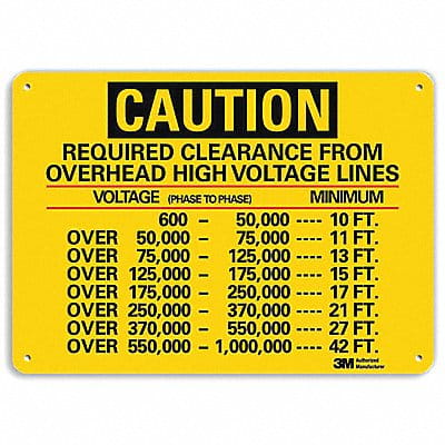 Caution Sign 7 in x 10 in Aluminum